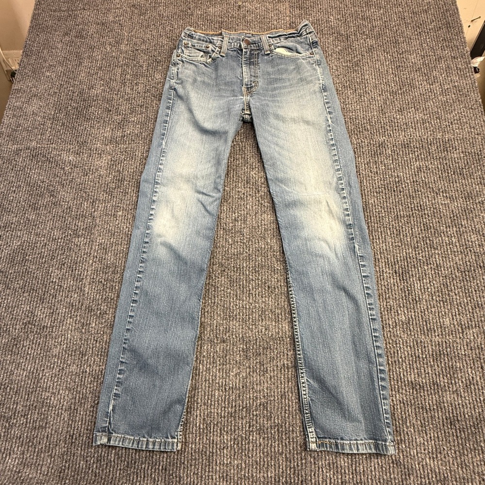 Levis 514 Mens Straight Fit Light Wash Denim Jeans Blue W30 L32